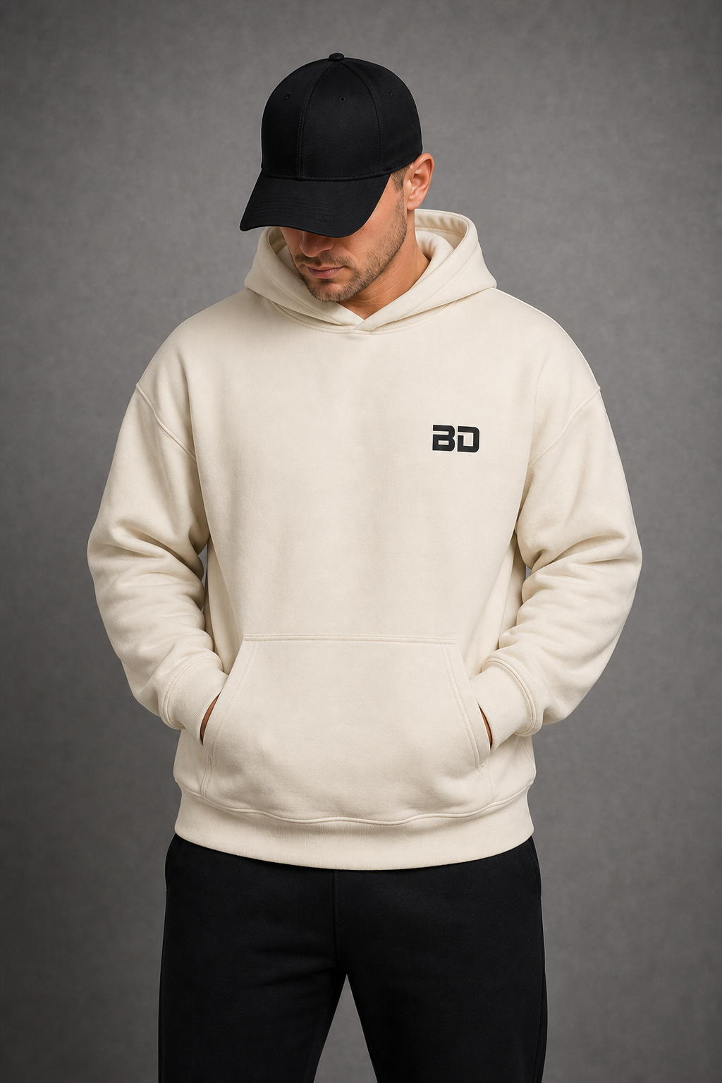 Block Hoodie - White